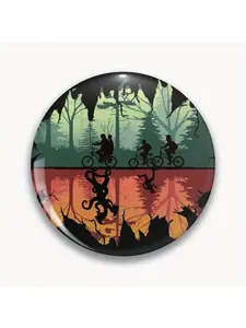 1Pc DIY Craft Buckle - 44mm (1.73 ") Stranger Things (The Upside Down) Pin for Bags, Jackets & Gifts, Holiday Gifts, Party Gifts
