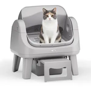 PetPivot AutoScooper 12 Lite Open Top Self Cleaning Cat Litter Box, Automatic Litter Box with 7 Pairs of Safety Sensors, Anti-Pinch Protection, Easy Access Step for Senior Cats