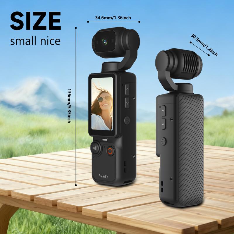 【Christmas Gift】W&O Portable Vlogging Camera with 180° Rotating Lens, 2.5K/120fps Videos, Pocket Video Camera for Photography, Digital Camera for Meeting and Daily Use with 32GB SD Card,  Ideal Gift for Girls, Boys, and Beginners, Birthday Christmas Gift