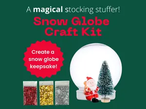 Shatterproof Santa & Christmas Tree Snow Globe Craft with Glitter | Christmas Craft Kit | DIY Christmas Keepsake, Kids Christmas Craft