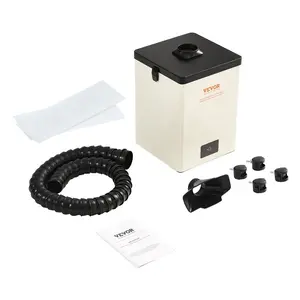 VEVOR Solder Fume Extractor, 150W Soldering Smoke Extractor with 3-Stage Filters, 332 m³/h Strong Suction Smoke Absorber and Purifier for Soldering, Engraving, DIY Welding, Salon