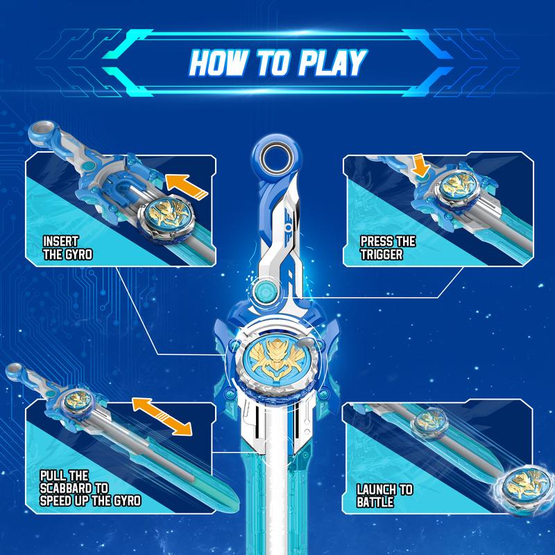 ALPHA GROUP Infinity Nado Battling Toys Metal Anime Design Iron Durable Battle Set for Kids Ages 5-12 with Sword Launcher & Gyro Top Beyblade Action