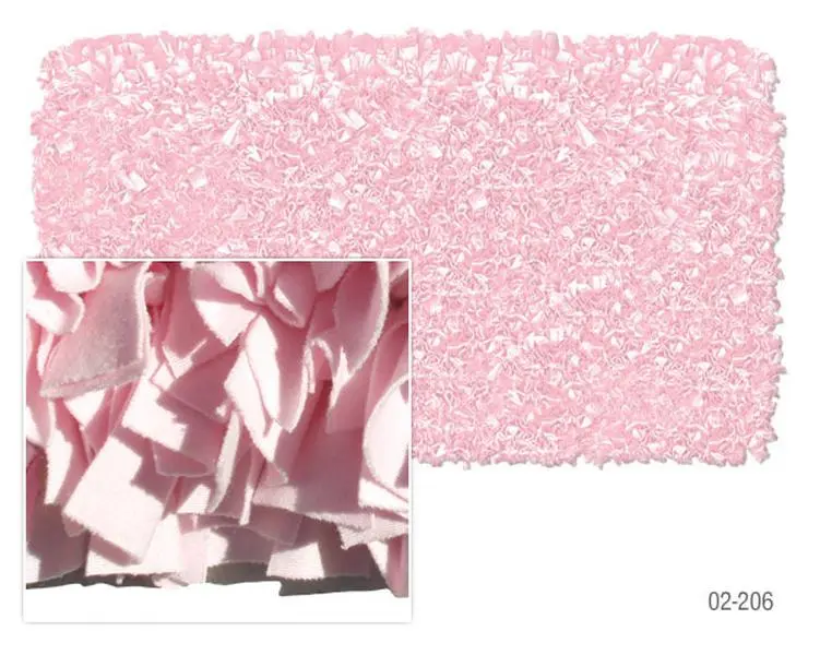 212 MAIN Fluffy Shaggy Area Rug - 22x34 in, Pink Cotton Jersey Rug with Ragged Edges, Indoor Home Decor Textile, Fluffy Area Rug