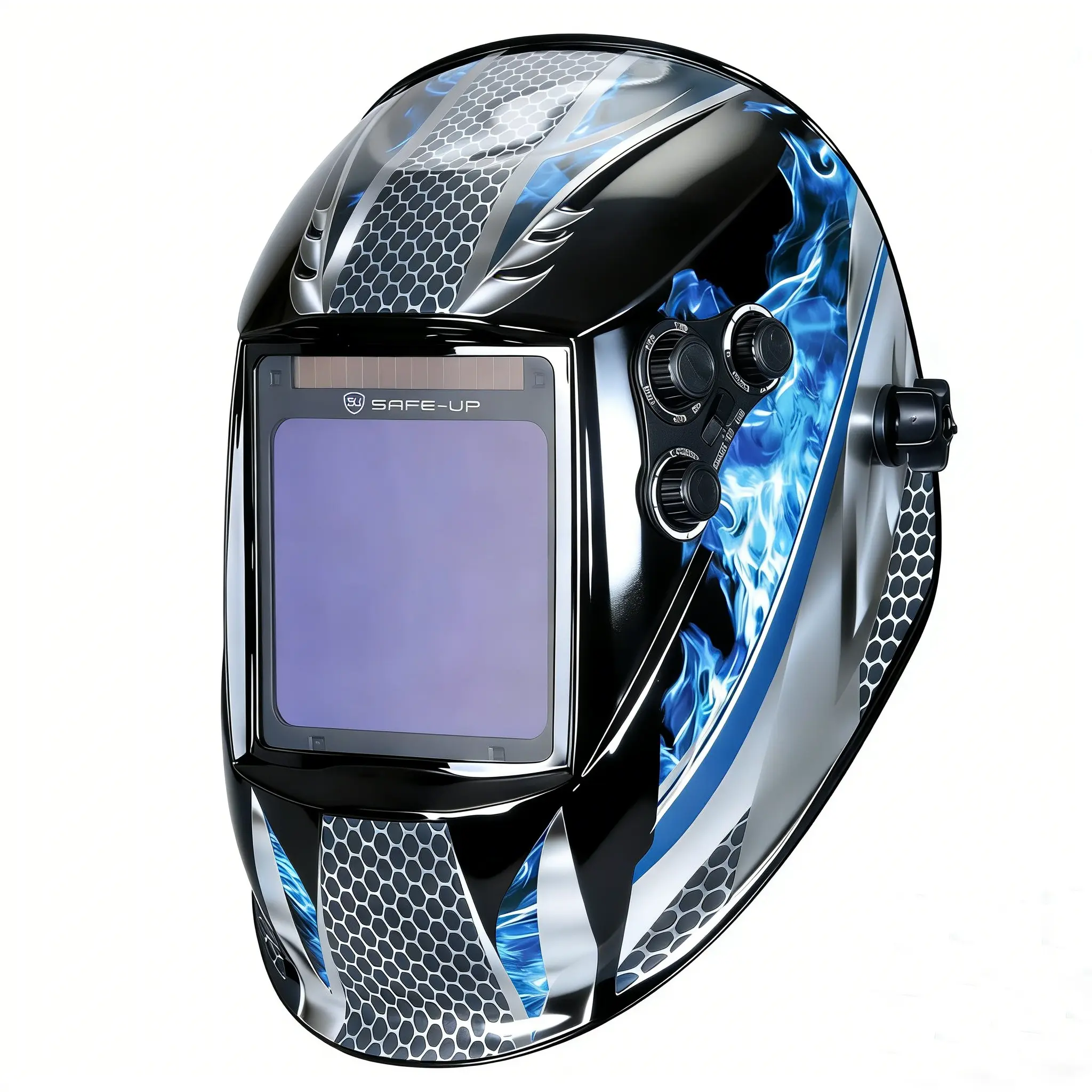 Auto Darkening Welding Helmet, Welding Mask Helmet, 3.94x3.81 inch Large View Window Filter 4 Arc Sensors, True Color Mirror Filter Lens 1111 Din5-9/9-13 for TIG MIG ARC Welder Machine, Welding Accessory