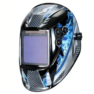 Auto Darkening Welding Helmet, 3.94x3.81 inch Large View Window Filter 4 Arc Sensors, True Color Mirror Filter Lens 1111 Din5-9/9-13 for TIG MIG ARC Welder Machine
