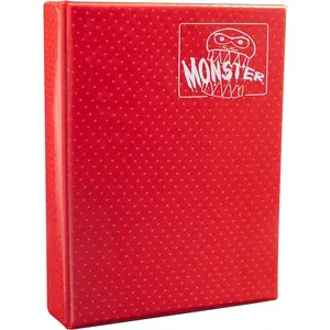 Monster 9 Pocket Trading Card XL Binder - Holofoil Red Album w Side Loading Padded Pockets, Double Sided, Holds 720 Cards, For Sports, Gaming, Kpop