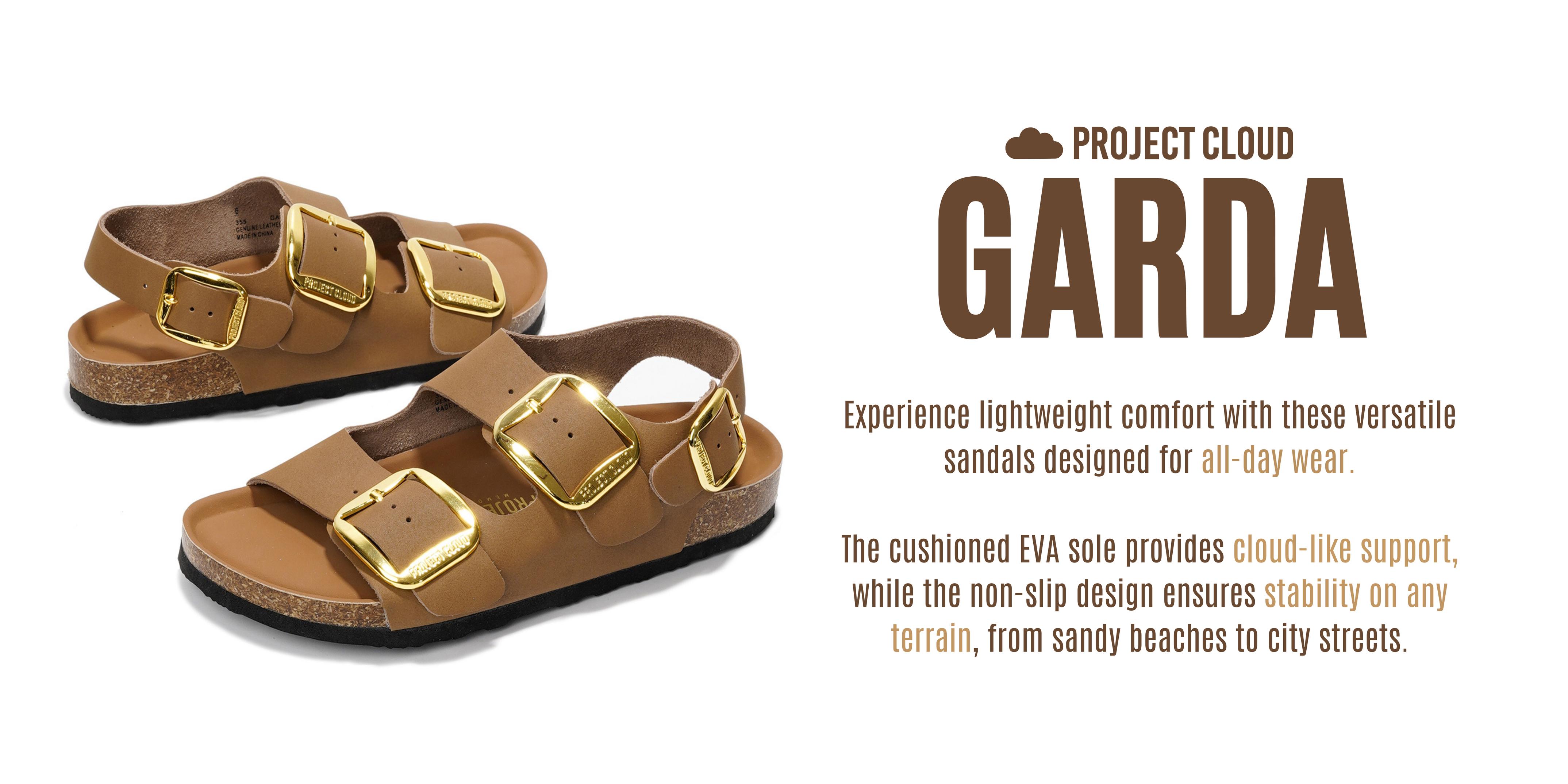 Project Cloud Women's | Genuine Leather Summer Sandals | Memory Foam Insole | Lightweight | Anti-Slip - Garda