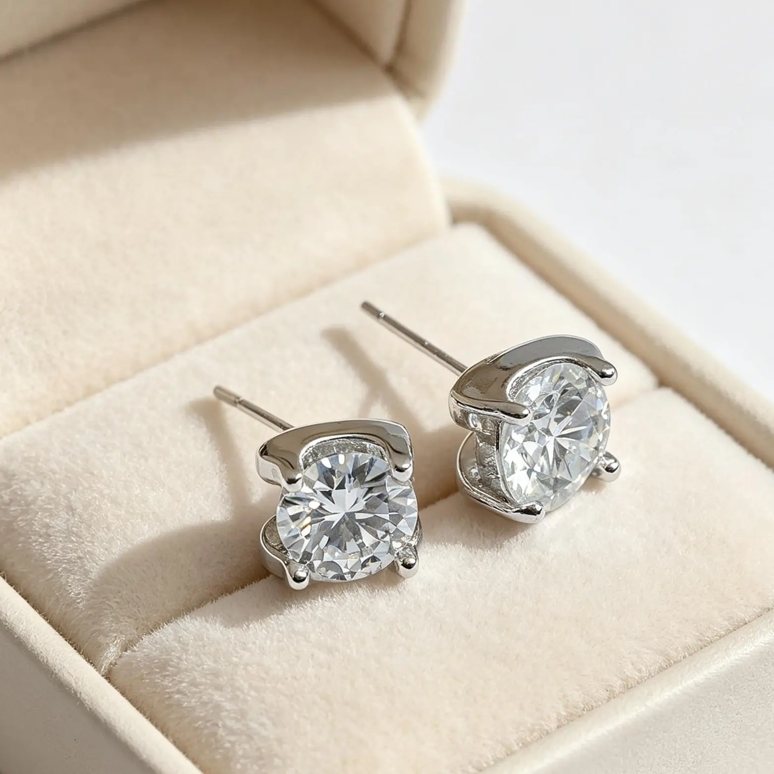 Double C s925 silver Moissanite Stud Earring Sets, Shining Costume Jewelry,Back-to-school season, Black Friday, Christmas, gifts Matching Wedding Ring Set Pairing