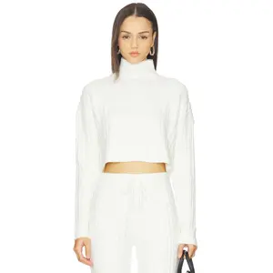 WellBeing + BeingWell Wells Cable Knit Sweater in Blanc White