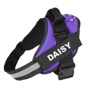 Personalized Reflective Dog Harness with Removable Patches - Red/Blue/Black/Pink/Purple/Lime Green