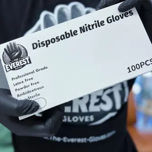 Premium Black Nitrile Disposable Gloves (7 Mil) - 100 Piece per box. Great for Household Cleaning, , Car Repair, Beauty Shop, and Electrician. Powder-Free Gloves/Non-Medical Gloves / Food Handling Gloves/Protective Gloves /Viral TikTok Glove
