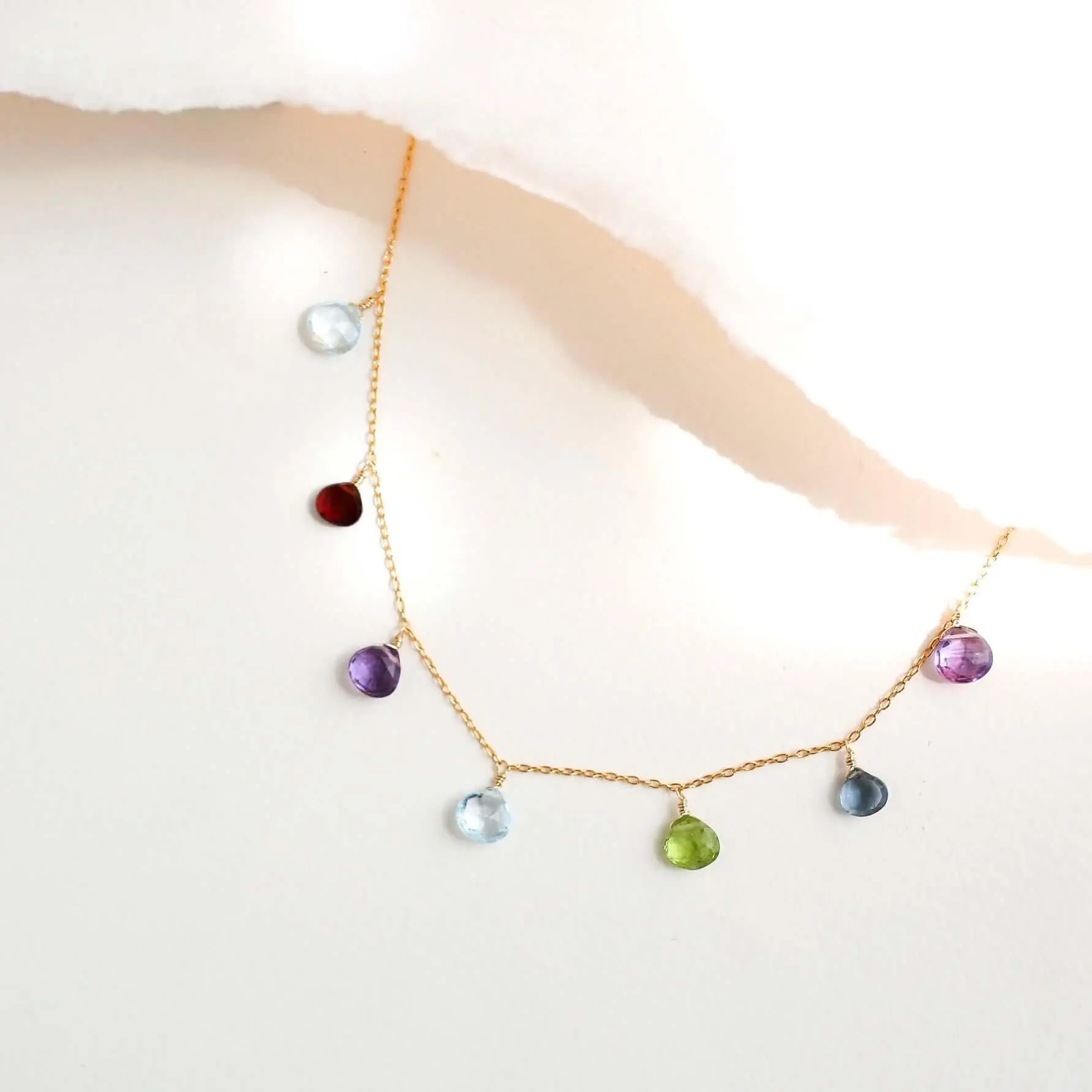 Gold Rainbow Sparkler Necklace - Elegant Design, Lightweight, Perfect for Any Occasion