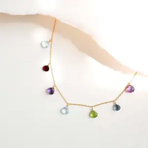 Gold Rainbow Sparkler Necklace - Elegant Design, Lightweight, Perfect for Any Occasion
