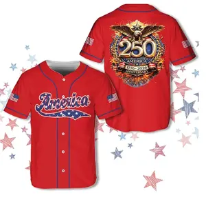 4th Of July Baseball Jersey,Red, American Eagle Patriotic Jersey, America 250 Anniversary Casual Outfit For Baseball Fans # TikTokMadeMeBuyIt # 4thOfJuly # PatrioticJersey # AmericanEagle