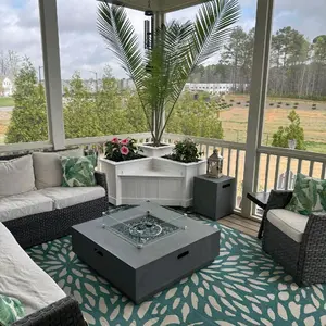 Large Tiered Corner Planter with Bench - Natural Wood Finish, Versatile Design for Gardening and Home Decor