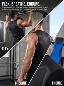 3 Pack Men's Compression Tank Tops - Quick Dry Sleeveless Workout Shirts, Breathable & Stretchy Athletic Gym Vests, Undershirts for Running, Training & Fitness