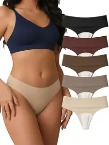 Women's Seamless Camel Toe Cover Thong, Invisible No-Show Panty in Breathable Stretch Fabric for Tight Clothing and Gym Workouts, Breatheable Thongs, Anti-Camel Toe Thongs