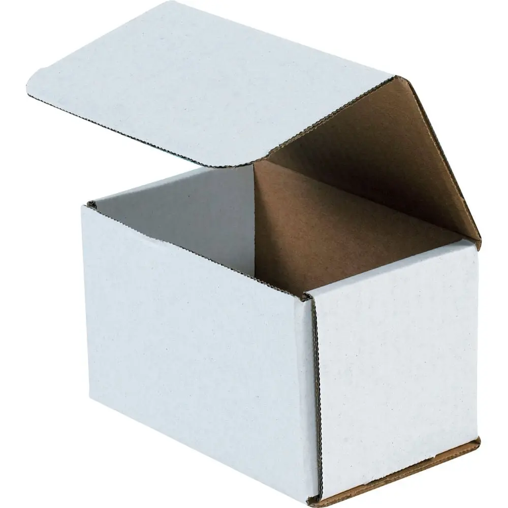 Global Industrial B40199 Lightweight White Corrugated Mailers - 5.5x3.5x3.5 in., No Staples, Double Walls of Protection, Recyclable Cardboard - Pack of 50, Office Stationery & Postal Supplies
