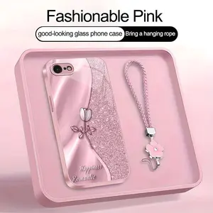Suitable for [iPhone 7] high-end phone case🥰，drop-resistant and fingerprint-resistant，Includes a free four-leaf clover lanyard. Features a premium, minimalist printed design—not sequins YM99