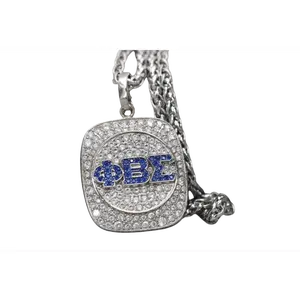 Phi Beta Sigma Pendant Necklace (ΦΒΣ) - Shine Series, Silver