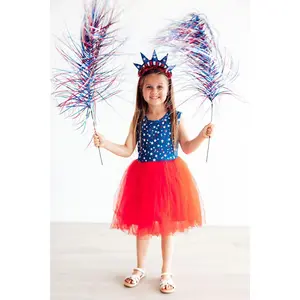 Star Bright Tank Tutu Dress for Toddlers & Kids - Elegant Sleeveless Flare Frock - Girls Comfortable Summer Outfit for Party, Birthday & Easter -Kids Fashion