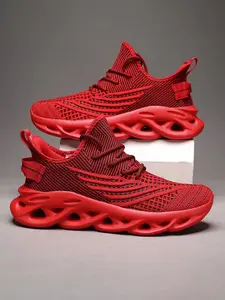 Men's Fashionable Lace Up Breathable Mesh Sneakers, Casual Comfortable Sports Running Shoes, Male All-match Round Toe Shoes for Daily Wear