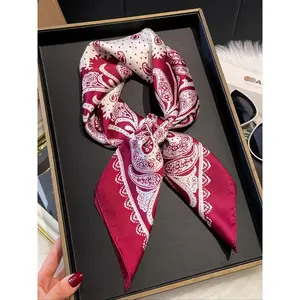 Women's Paisley Print Kerchief, Casual Soft Comfortable Boho Style Scarf for Women, Fashion Accessories for Daily Wear, Trendy All-match & Exquisite Scarf for Birthday Gift