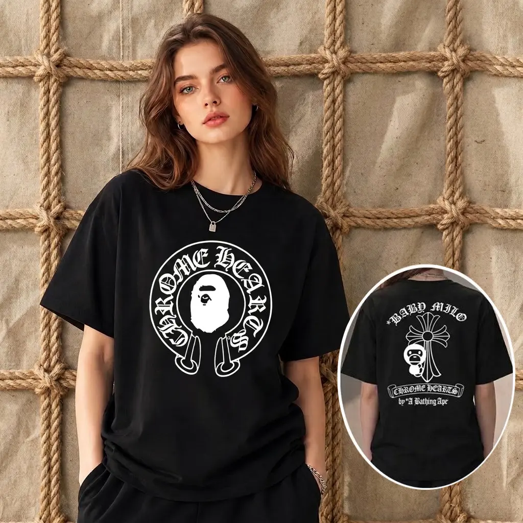 Unisex Streetwear Tee 2026 Trendy Ape Cross Graphic, Daily Casual Outing, Home Wear