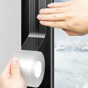 Window Sealing Tape 2IN x 33 FT Draft Isolation No  Removable Adhesive  Windows Doors Shower Glass AC Units Ideal for Winter Seal & Summer Cold Air Loss Prevention