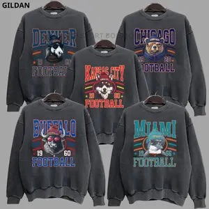 Unisex Gildan Dark Heather Football Sweatshirt, Retro All Team Football Crewneck Pullover for Men and Women, Vintage American Football Fan Apparel, Comfortable Sport Gift