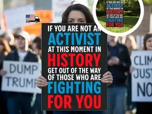Activist Protest Sign for October 18 Protest Rally , Anti-Trump Poster