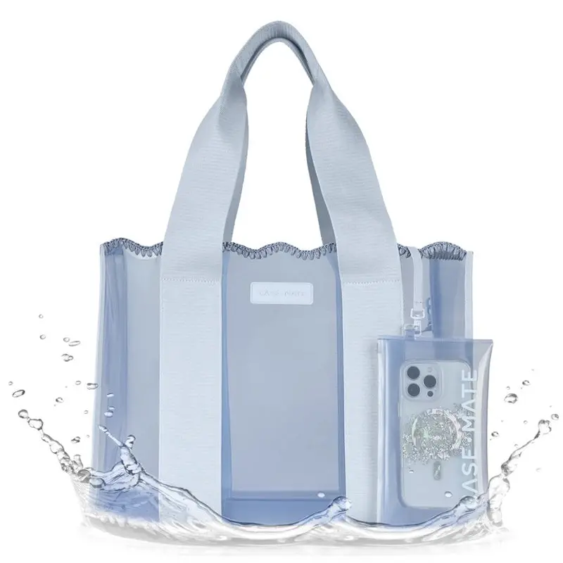 CASE-MATE | Carolina Blue Crochet Wave Jelly Tote Bag w/ Phone Pouch