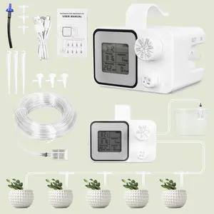 Automatic drip irrigation kit, ennvaofficial 15-pot indoor potted plant support system, automatic indoor plant watering system, equipped with a digital programmable watering timer garden