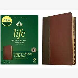 NLT Life Application Study Bible, Third Edition (Red Letter, LeatherLike, Brown/Mahogany, Indexed) Tyndale NLT Bible with Thumb Index, Updated Study Notes/Features, Full Text New Living Translation