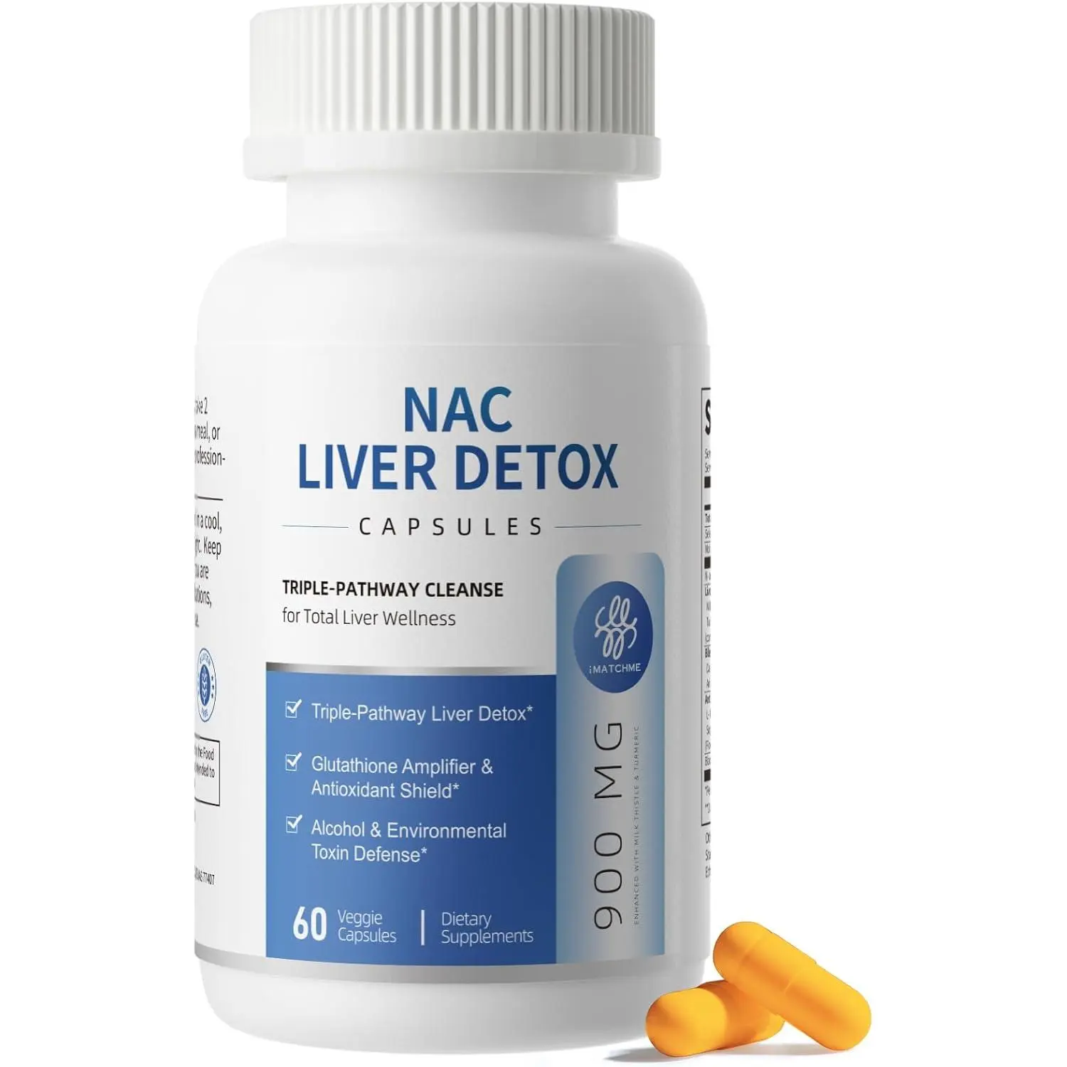NAC Supplement 900mg, Liver Cleanse Detox & Repair, Liver Support, 60 Count | N-Acetyl Cysteine with Milk Thistle, Turmeric, Dandelion & Artichoke for Antioxidant Defense, Detox Support & Immune Support