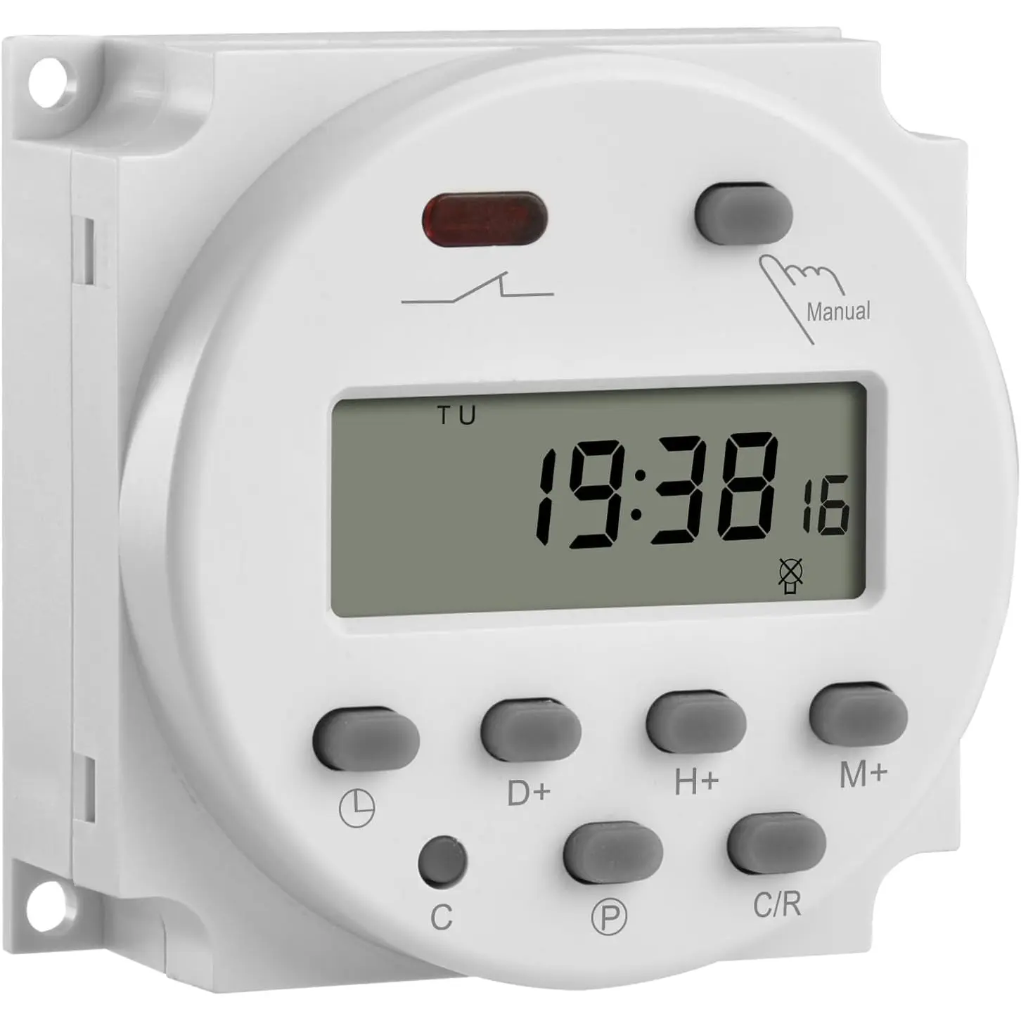 CN101A Digital LCD Weekly Programmable Timer Relay Switch - DC 24V, 16 A, SPST for Kitchen Timers & Gadgets
