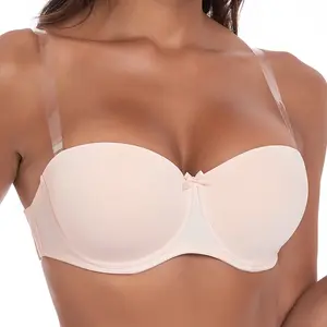Elegant Women's Strapless bra, Removable Straps, Convertible Push Up Bra,Comfortable Underwear Everyday