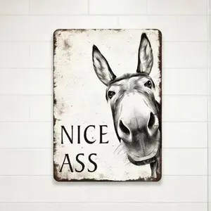 Funny Donkey "Cheese Heads" 8x12-inch Metal Tin Sign Farmhouse Vintage Decor for Home Restaurant Bar Retro Humor Country Kitchen Gift