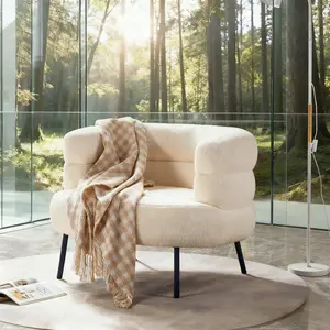 Luxury Faux Fur Vanity Chair with Back, Modern Fluffy Makeup Chair with Elegant Metal Legs, Plush Accent Vanity Stool for Bedroom, Dressing Room, Living Room, Home Office, White makeup chair Arm Chairs Mid-Century Dining round vanitysenlong furniture