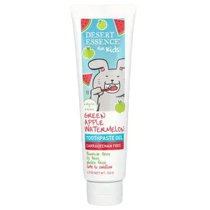 Desert Essence Kids, Toothpaste Gel, 6 Months to 6 Years, Green Apple Watermelon, 4.7 oz (133 g)