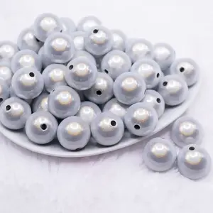 20mm White Miracle Bubblegum Bead
