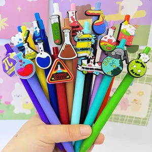 20/30pcs Lab Theme Pens, Smooth Writing, PVC Soft Gel Stickers, Fun Test Tube/burette Pens, Ideal for Students, Office, Classroom, Science Enthusiasts