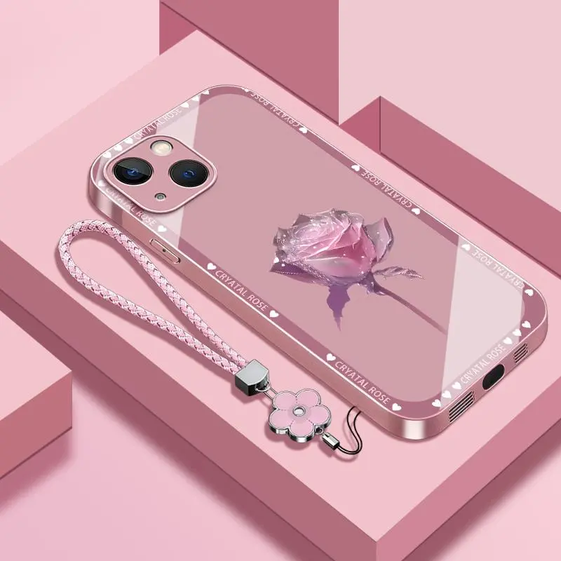 Suitable for [iPhone 14 ] Brand new premium phone case, Free four-leaf clover lanyard，drop-proof and fingerprint-resistant，simple and elegant design，multiple colors available！YM99