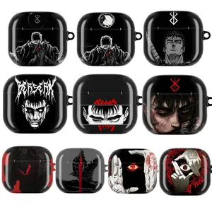 AnimeBerserk AirPods Case – Dark Manga Design Featuring Guts, Brand of Sacrifice & Stylized Logo, Fits AirPods Pro 1 2 3 & AirPods 1 2 3 4, Perfect Gift for Anime & Dark Fantasy Fans