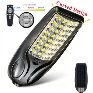 TERDOX Solar LED Street Light Outdoor 3 Modes Motion Sensor Security Wall Lamp Solar Powered Wall Pole Lights for Garden Yard Porch Decor IP65 Waterproof Remote Control