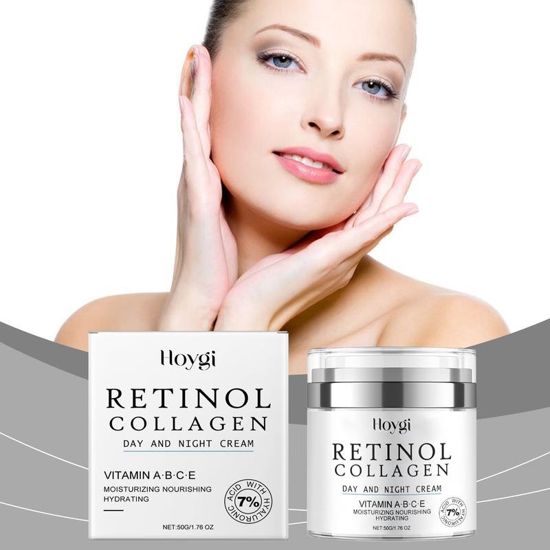 Hoygi Retinol Collagen Day and Night Cream - Moisturizes Hydrates Firms Nourishes and Softens Skin Restoring Youthful Glow