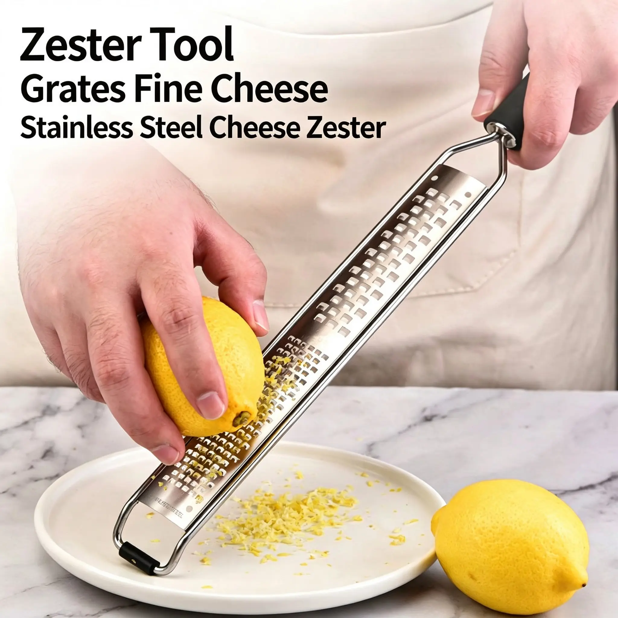 Lemon & Citrus Zester, Cheese Graters with Stainless Steel Sharp Blade for Parmesan Cheese, Ginger, Garlic, Nutmeg, Chocolate, Vegetables, Fruits, Dishwasher Safe Shredder Fine Blade