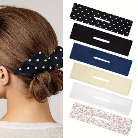 6pcs Hair Curler Set, Women's Bun Magic Twist Hair Clips, Round Knot and Crown Hair Shapers, Polyester, Elegant Style, Unisex, Fragrance-Free, for Thin & Thick Hair