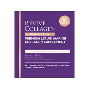 Revive Collagen Menopause Max — Hydrolyzed Marine Collagen Drink for Women, 10,000MG, Lutein, Reishi Mushroom, Vitamin B6, B12, C & D, for Skin & Eye Health, Pineapple & Coconut Flavour — 14 Sachets
