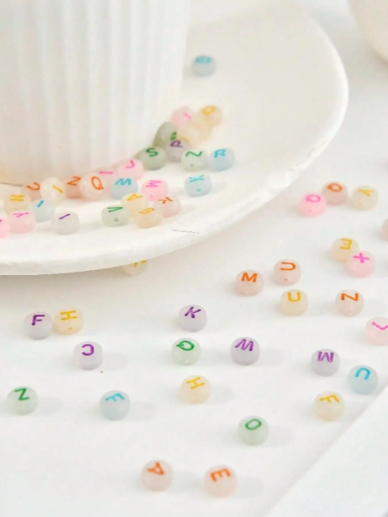 Fashionable Simple Alphabet Beads, DIY Jewelry Making Accessories for Necklace & Bracelet, Fashion Accessories for Women & Girls, Acrylic Bead Mix